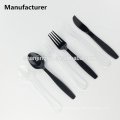 best disposable Luxury plastic forks cutlery set spoon fork knife napkin eco-friendly resturant hotel set OEM